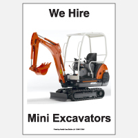 We Hire Mini Excavators